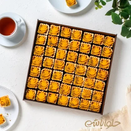 Saffron Tarhalwa Biscuit Tart